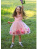 Satin Tulle Flower Girl Dress With Handmade Flowers